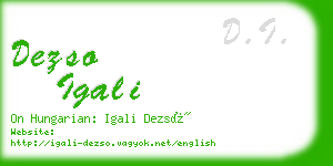 dezso igali business card